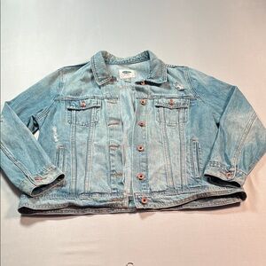 Old Navy Classic Blue Denim Jacket 100% Cotton Womens XL
